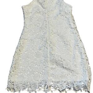Lulus NWT Womens L white lace covered halter dress